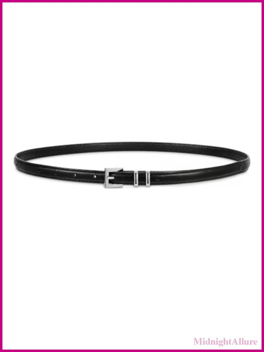 Skinny PU Leather Belt for Women Thin Waist Belt with Silver Buckle